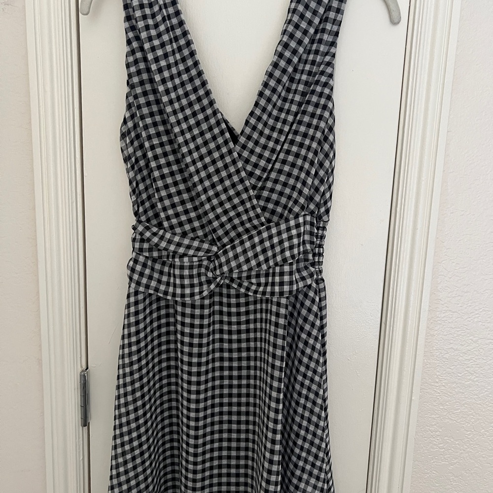 Bailey 44 Black and White Gingham Wrap Dress